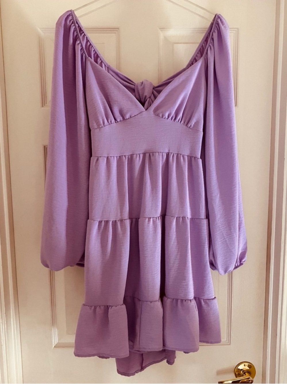 ALTAR'D STATE Lavender Long Sleeve V-Neck Mini Dress Large L NEW NWT